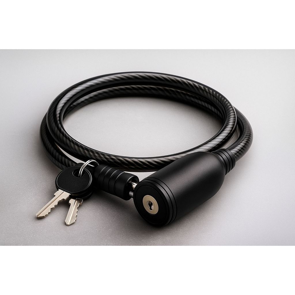 Corrente Cabo Cadeado Antifurto Moto Bicicleta Bike Segurança Portão Trava Anti Furto Cabo De Aço 7,5mmx65cm 2 Chaves Pr