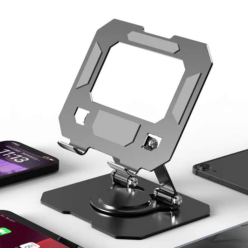 Suporte para Tablet iPad e Celular Giratório Universal em Alumínio Ajustável Dobrável Antiderrapante