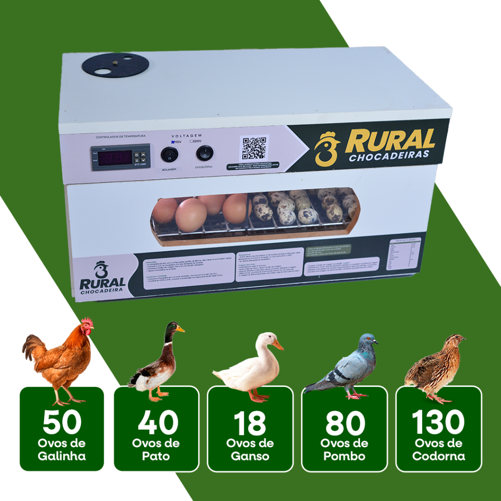 Chocadeira Automatica De Ovos 50 A 55 +ovoscopio+ APP de BÔNUS 2026