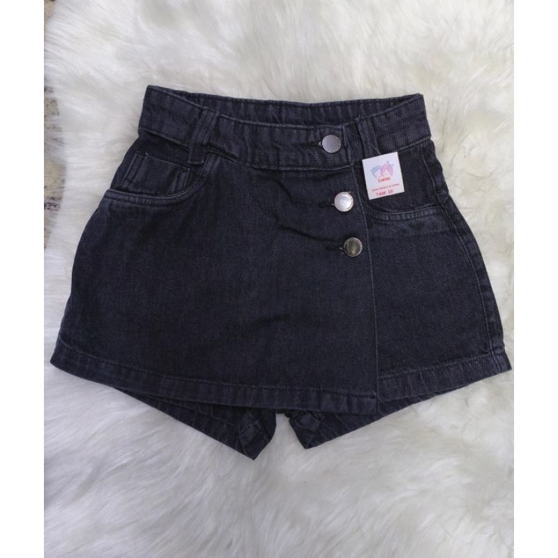 Short Saia Jeans Preto infantil e juvenil