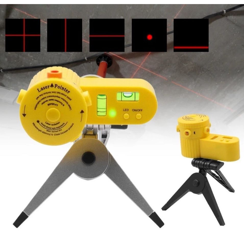 Nível Laser 360° giratório com tripé, 5 modos, profissional
