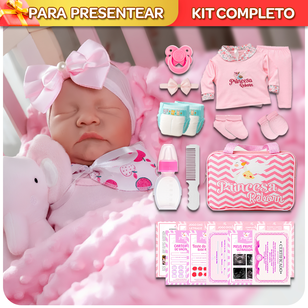 Boneca Bebê Reborn 100% Silicone Realista Itens Bolsa Maternidade