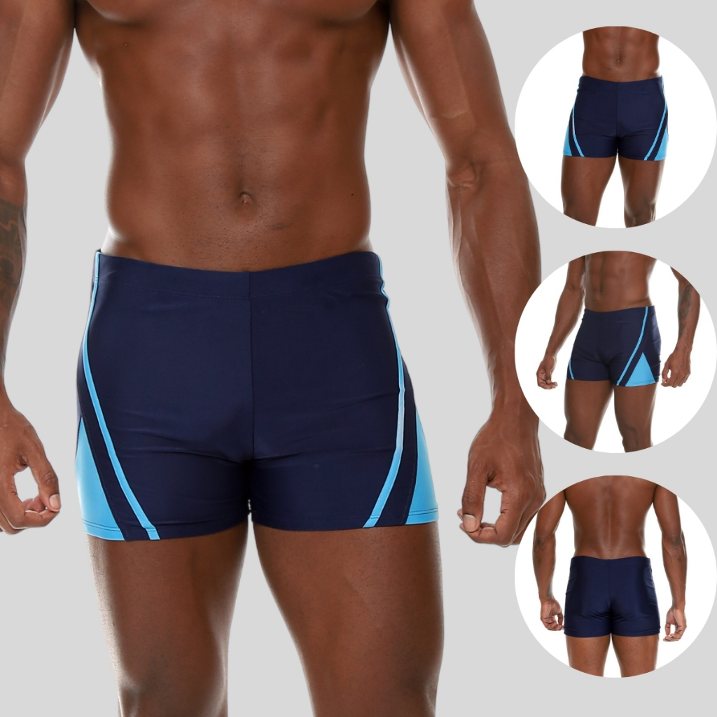 Sunga Boxer Masculina Poliamida Com Forro  Praia Piscina Natação Cordão de Regulagem Tecido Premium Verão