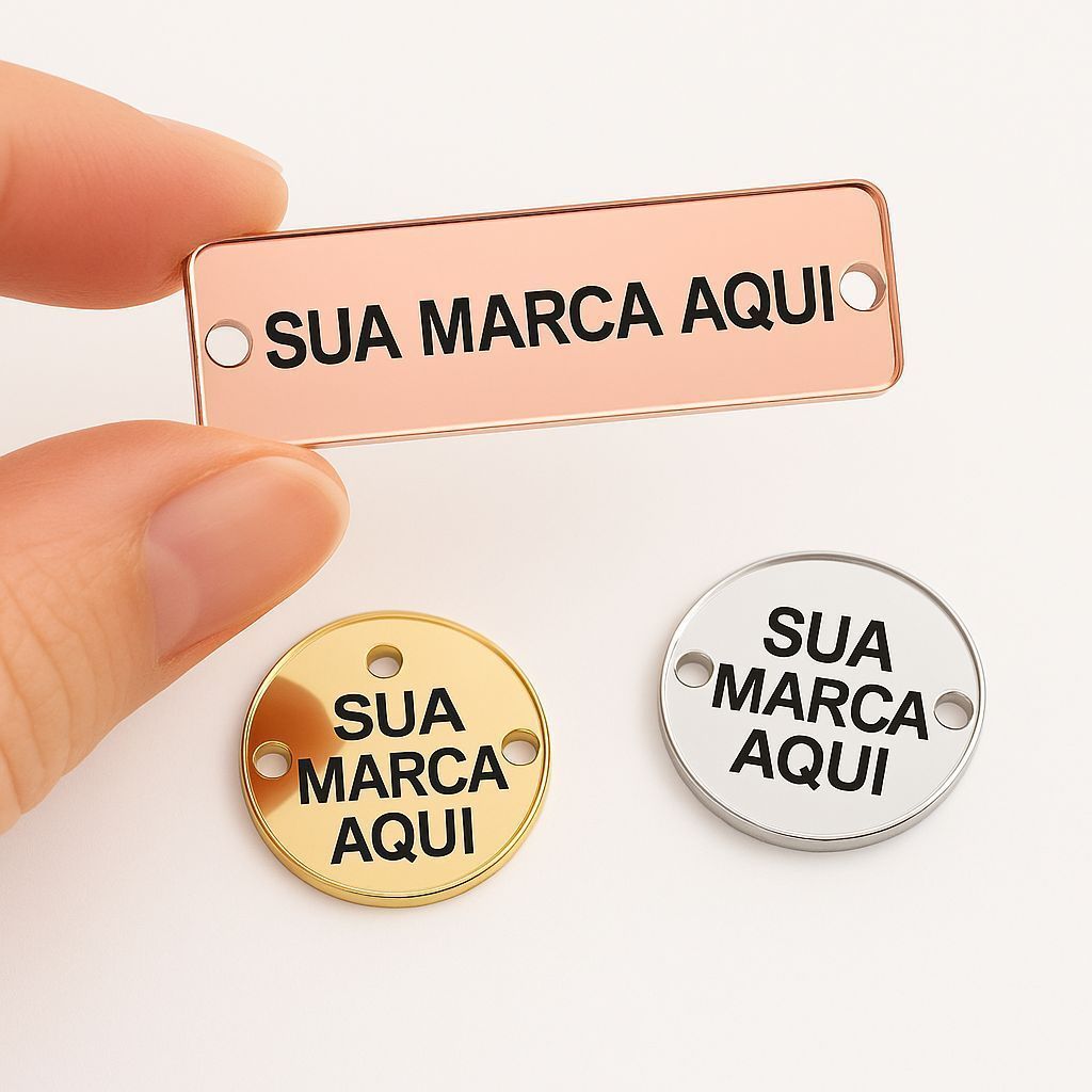 Kit  Tags Personalizadas Em Acrílico Espelhado Redondo Quadrado Retangular