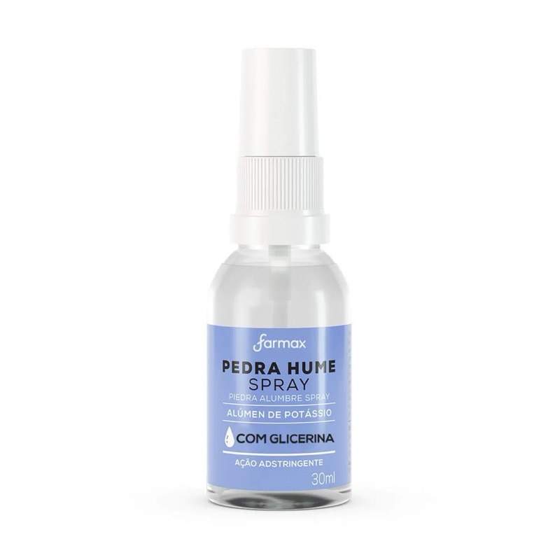 Pedra Hume Spray Farmax com Glicerina 30 ml — Adstringente, Cicatrizante e Hidratante