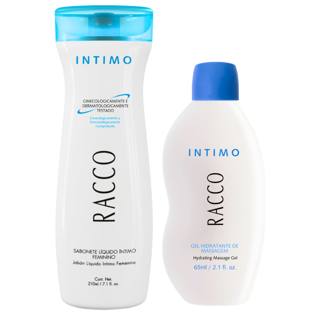 Kit Sabonete Liquido Íntimo Gel Massagem Lubrificação Íntima Feminina Racco