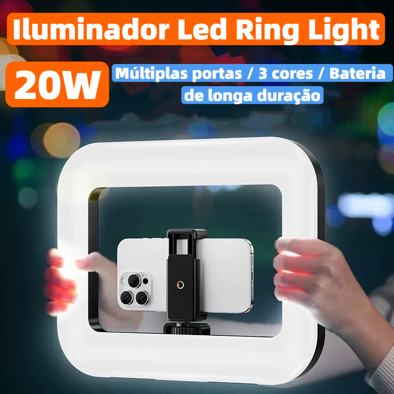 Iluminador Led Ring Light Handheld 20w Luz de preenchimento em fotografia ao vivo Lay-R200