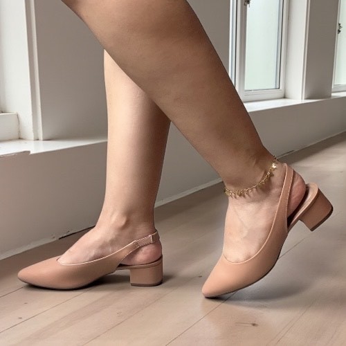 Sapato Feminino de Salto Baixo Grosso Beira Rio Slingback social elegante