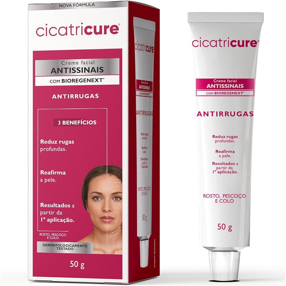 Cicatricure Creme Antissinais Antirrugas BioRegenext 50g Reduz Rugas Reafirma e Hidrata