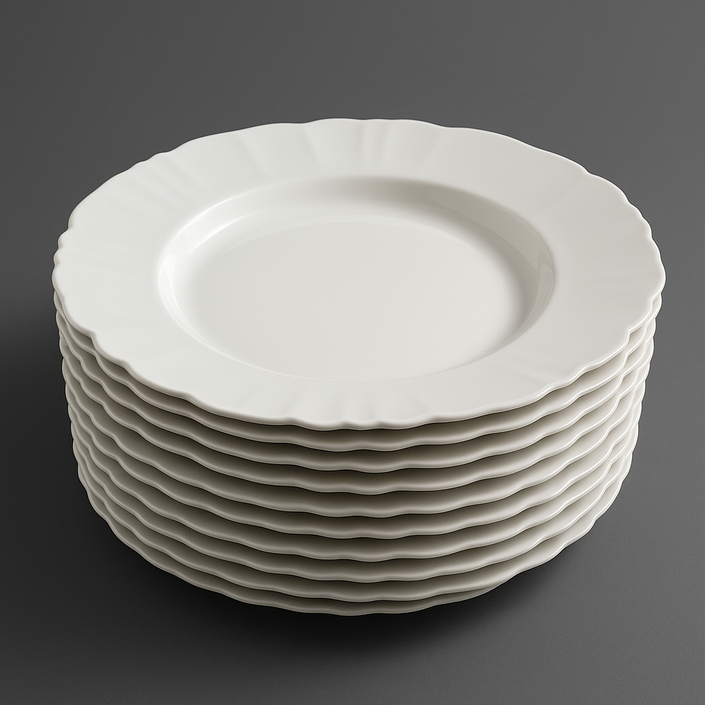 Kit 50 Prato Fundo com Borda Branco Refeição Churrasco Festa Pratos Plastico