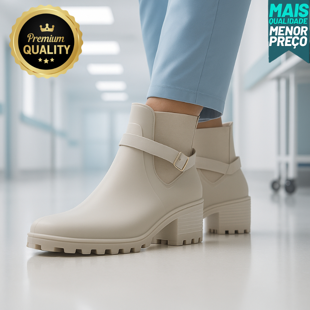 Bota Hospitalar Feminina Antiderrapante Conforto Profissional
