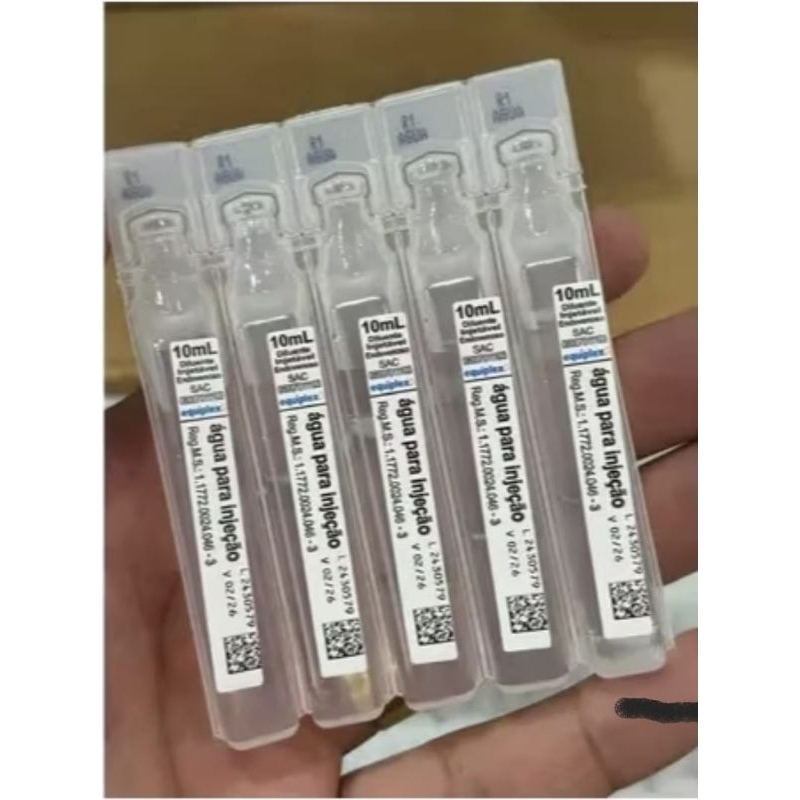 Água Destilada Estéril 10ml – Uso Clínico, Hospitalar e Laboratorial (Kit 15/25/50)