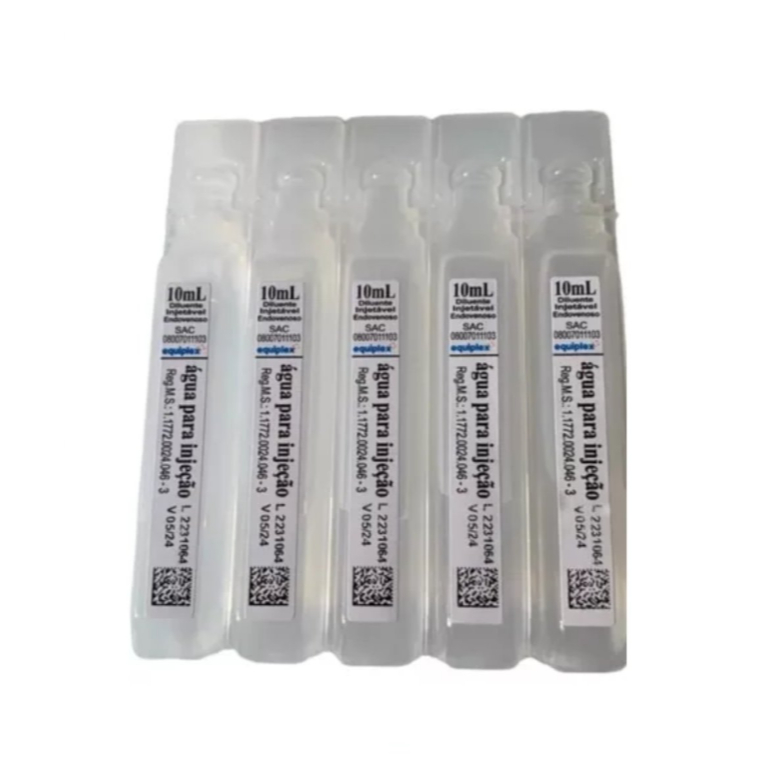 Água Destilada 10ml – Kit c/ 100 ou 200 Unidades | Água Pura e Esterilizada