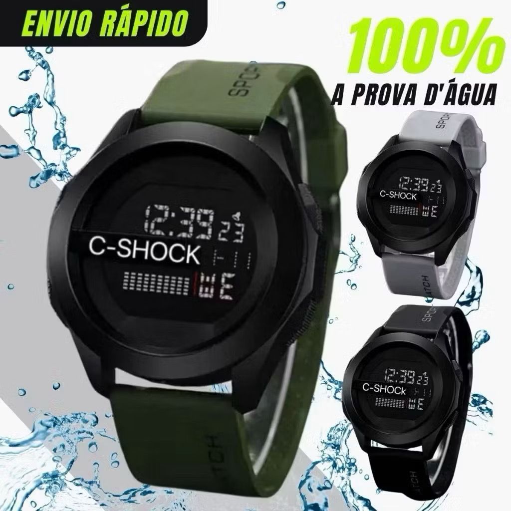 Relógio De Pulso Digital Masculino C-SHOCK Esportivo a Prova d 'Água