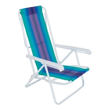 Cadeira De Praia Reclinavel 8 Posições Ajustável Aço Alta Piscina Sortida Oferta