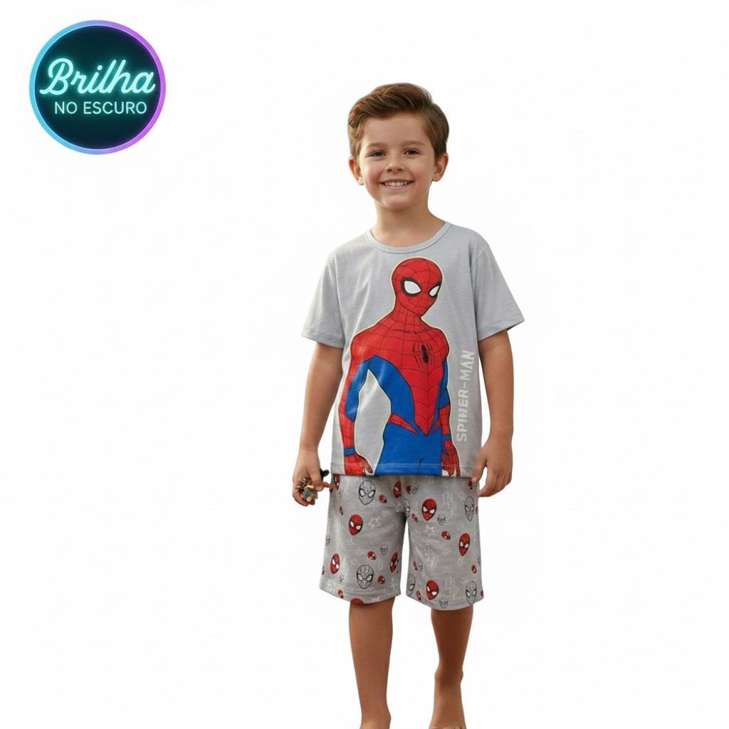 Pijama Infantil -  Verão - Brilha No Escuro - Estampas Divertidas - Tamanho  2 ao 10