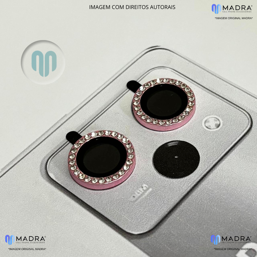 Kit Película Câmera Strass Protetor Lente Diamante Brilhente POCO X7/ PRO