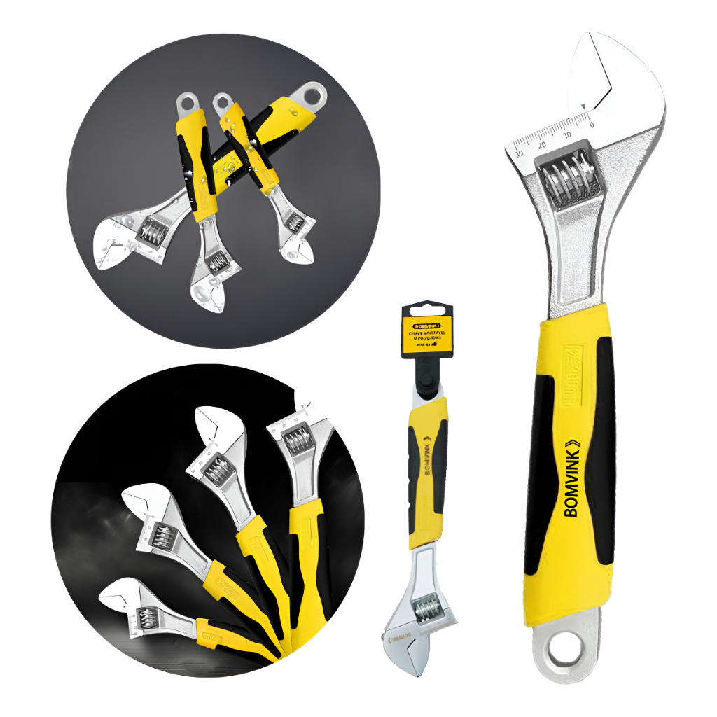 Chave Inglesa Ajustável6'' ou 8'' ou 10'' ou 12' Polegadas Profissional Reforçada Cabo Emborrachado