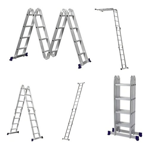 Escada de Aluminio Mor 4x4 Articulada Dobravel Multifuncional 16 Degraus