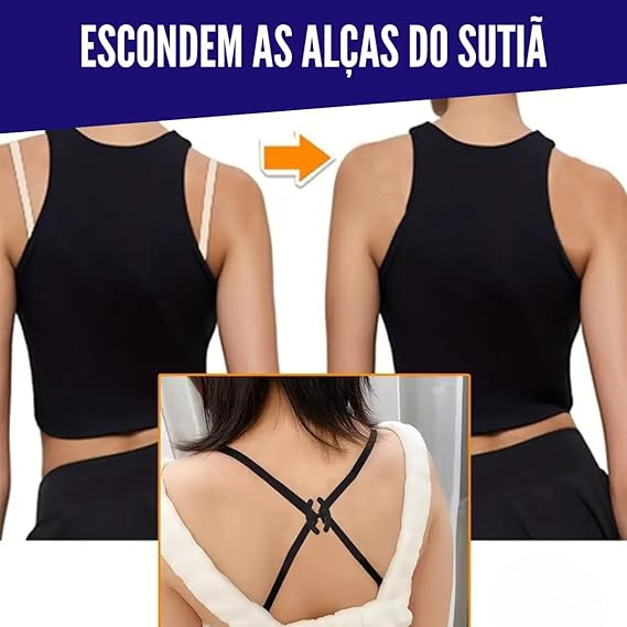 Clip De Sutiã Esconde Alças Regatas Cavadas Vestidos Kit