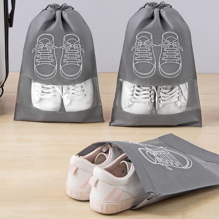 5 Peças Organizadores de Viagem para Sapatos – Sachês Impermeáveis Não Tecido com Cordão