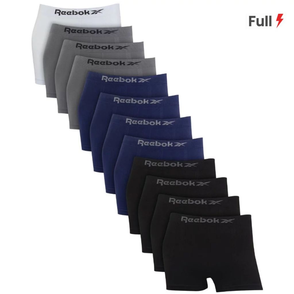 Kit 12 Cuecas Boxer Box Masculinas Adulto Microfibra Sem Costura Sortidas Reebok