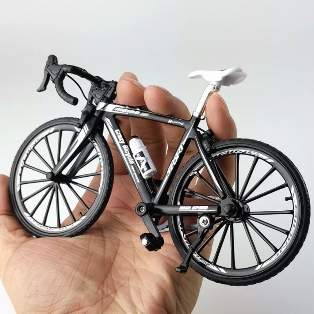 Bicicleta Miniatura Coleção Colecionável de Metal Speed Mountain Bike Triathlon MTB Brinquedo Mini Bike