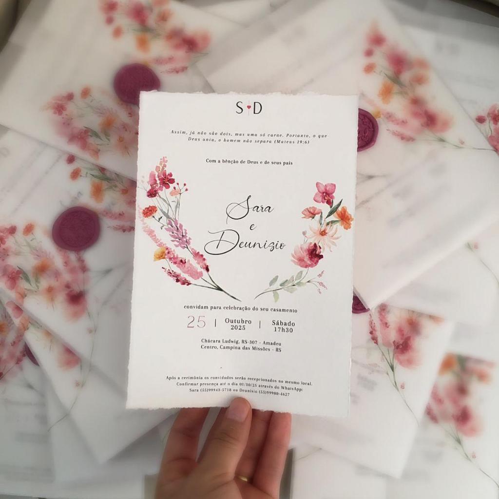 10 convites de casamento fúcsia ou outras cores| Convite de casamento personalizado