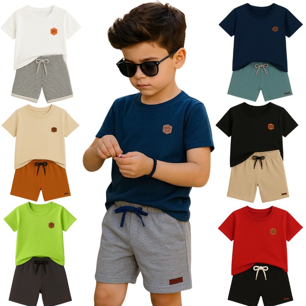 Kit Conjunto Infantil Masculino Liso do 2 ao 12 Sortido | Kit Roupa Infantil Menino