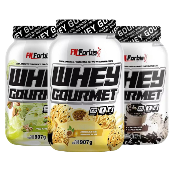 KIT 3 Whey Protein Gourmet 900g Varios Sabores
