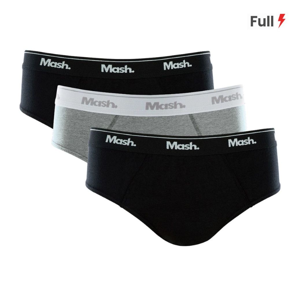 Kit com 3 Cuecas Slip Tamanho Plus Size Algodão Mash