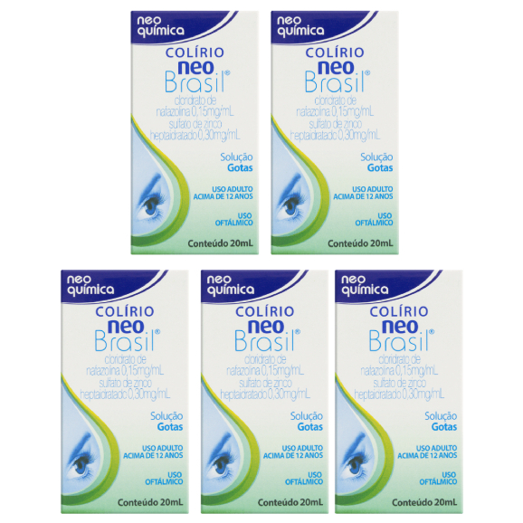 Kit 5 Caixas Colirio Neo Brasil 20mL
