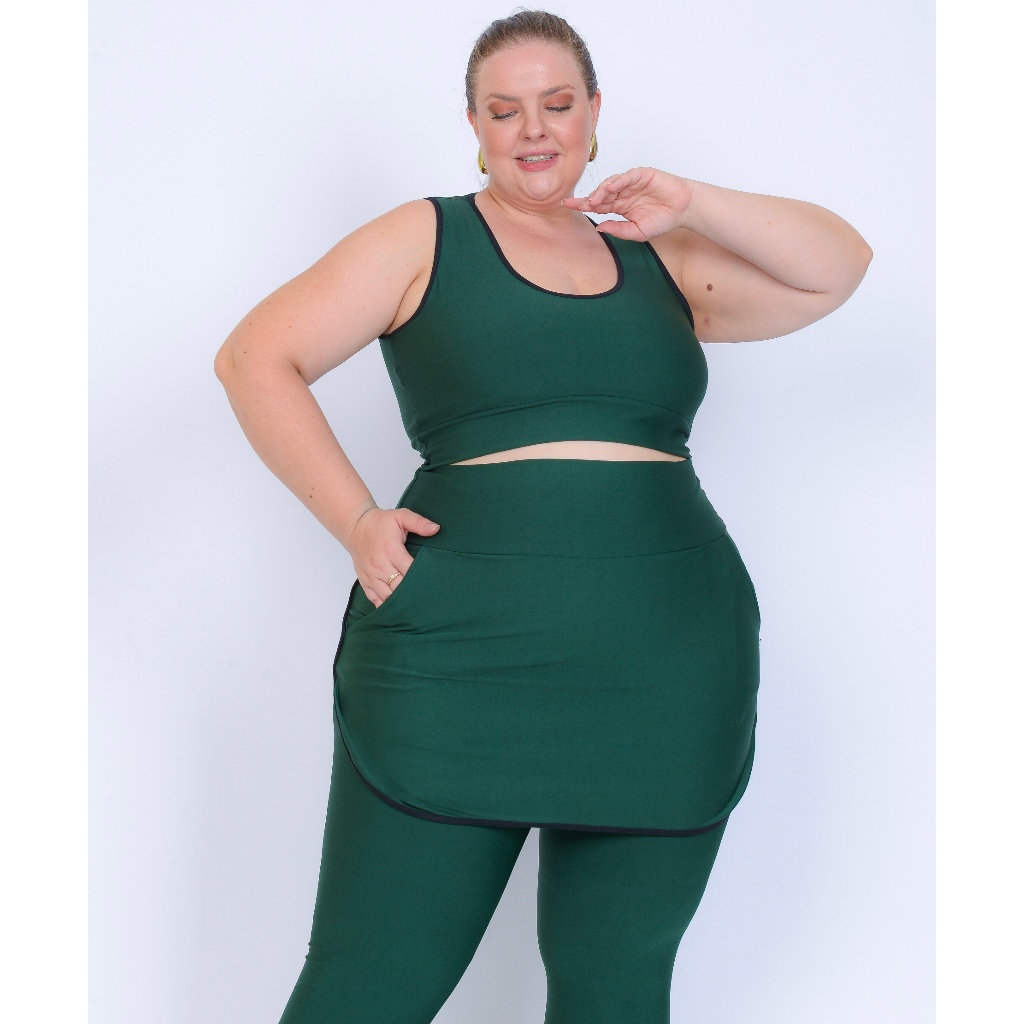 Conjunto Calça Legging Top Plus Size New Zig Antitransparente G1 E G2 Suplex