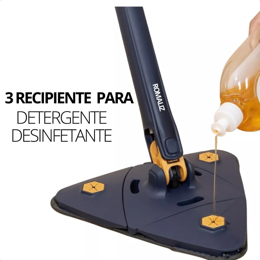 Rodo Mop Mágico Giratório 360°, Limpeza Esfregão Lava E Seca Com Extrusão