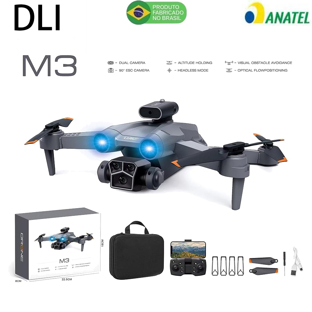 DLI 4K RC Profissional Mini Drone Com Dual Camera Motor Sem Escovas Com Anatel
