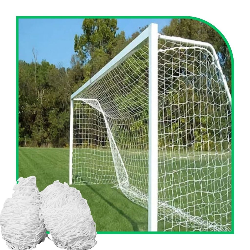 Par de Rede de Futebol Society 6m Quadrada Fio 4mm Seda Véu de Noiva