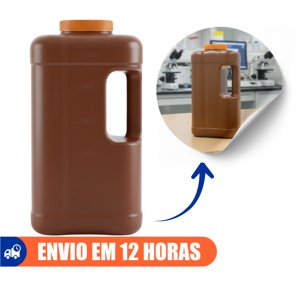 Coletor de Urina 24h Com Alça Ambar Tampa Laranja 3L