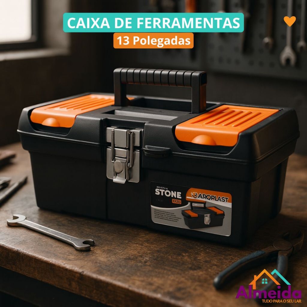 Caixa De Ferramentas Maleta Stone Pro Aço 13 Polegadas