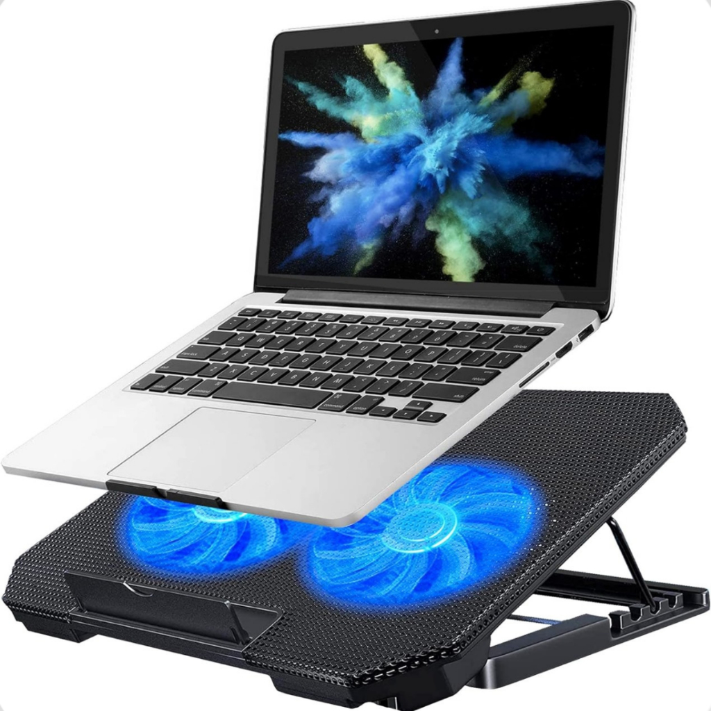 Suporte para Notebook com 2 Coolers Potentes Fans Ventoinhas Base Refrigerada Laptop