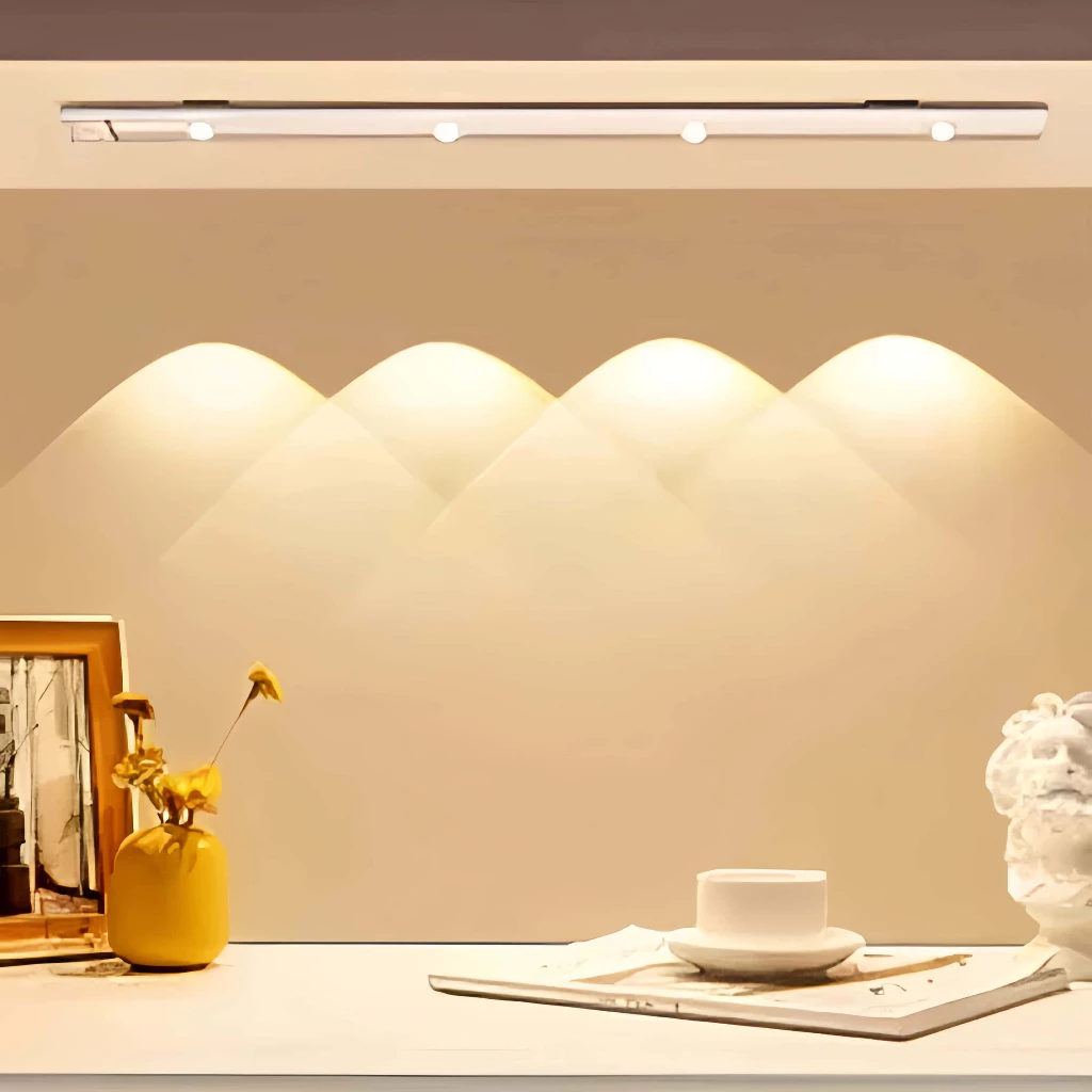 Luz de LED com Sensor para Armário 60cm Ultra Fina 3 Cores, Recarregável (Branco/Quente/Natural)-F9