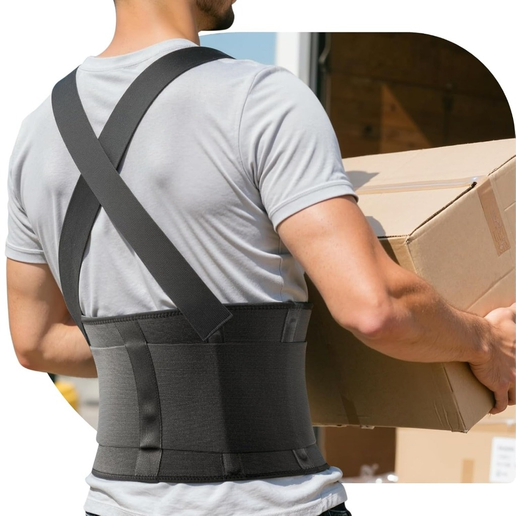 Cinta Ergonômica Reforçada Proteção Coluna Lombar Abdominal Obras Construção Civil Epi