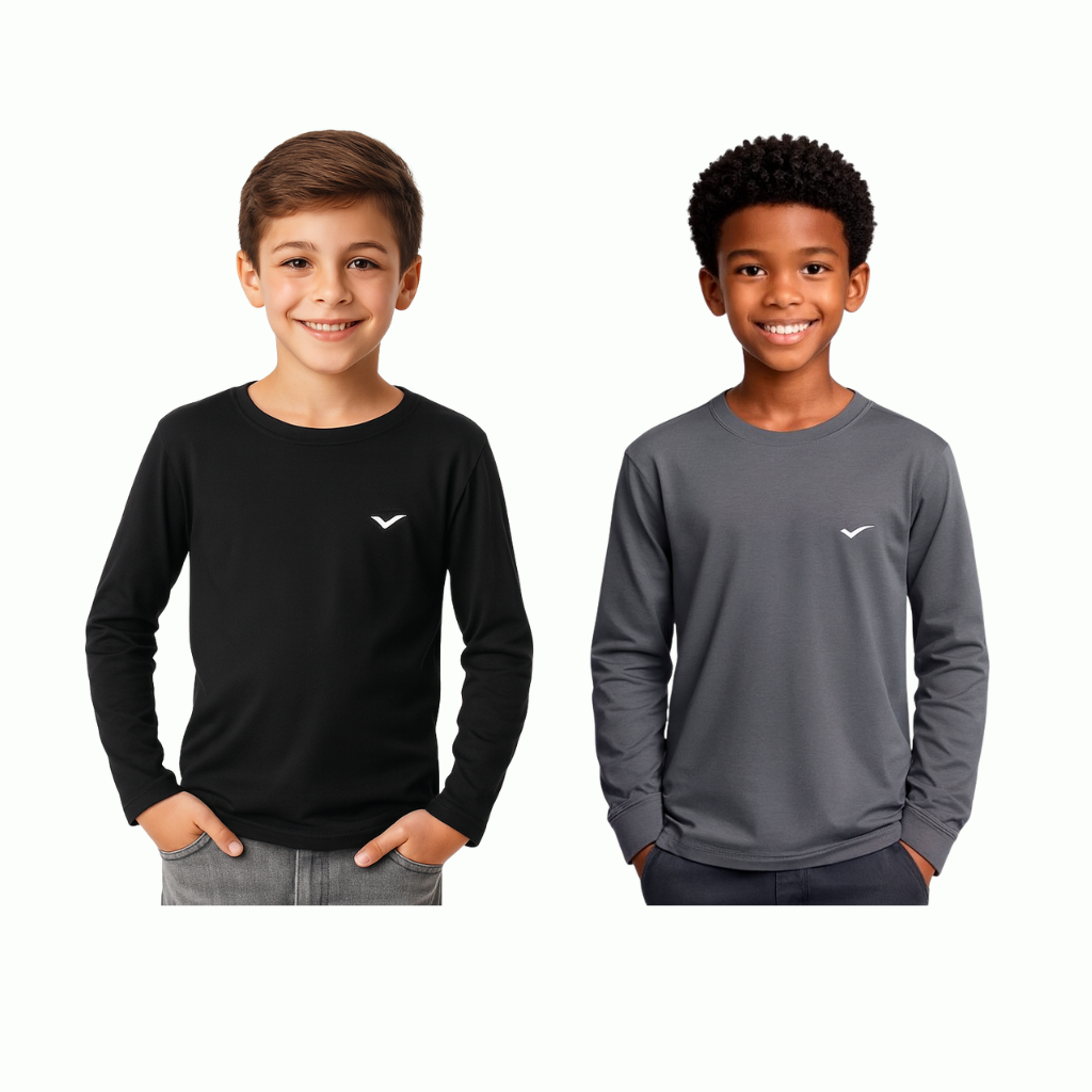 Kit com 2 Camiseta Proteção UV+50 fenix Infantil Meninos e Meninas Cores Lindas