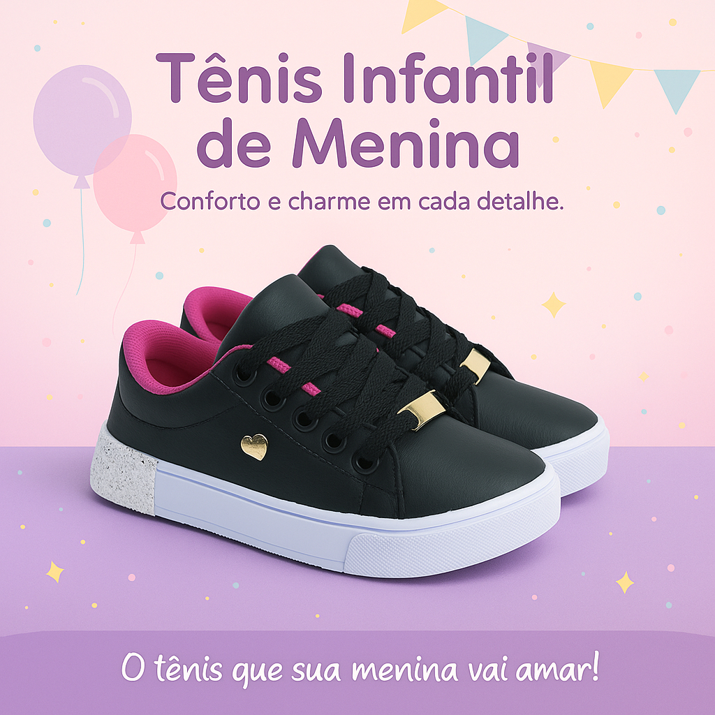 Tenis Casual Menina Infantil Feminino Infantil Escolar Confortável Do 25 ao 36 Envio imediato