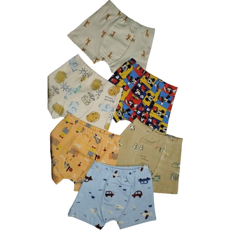 Kit 4 Cuecas Box Infantil cotton/ algodão Menino Lisa e Estampada Confortável,anti alérgica