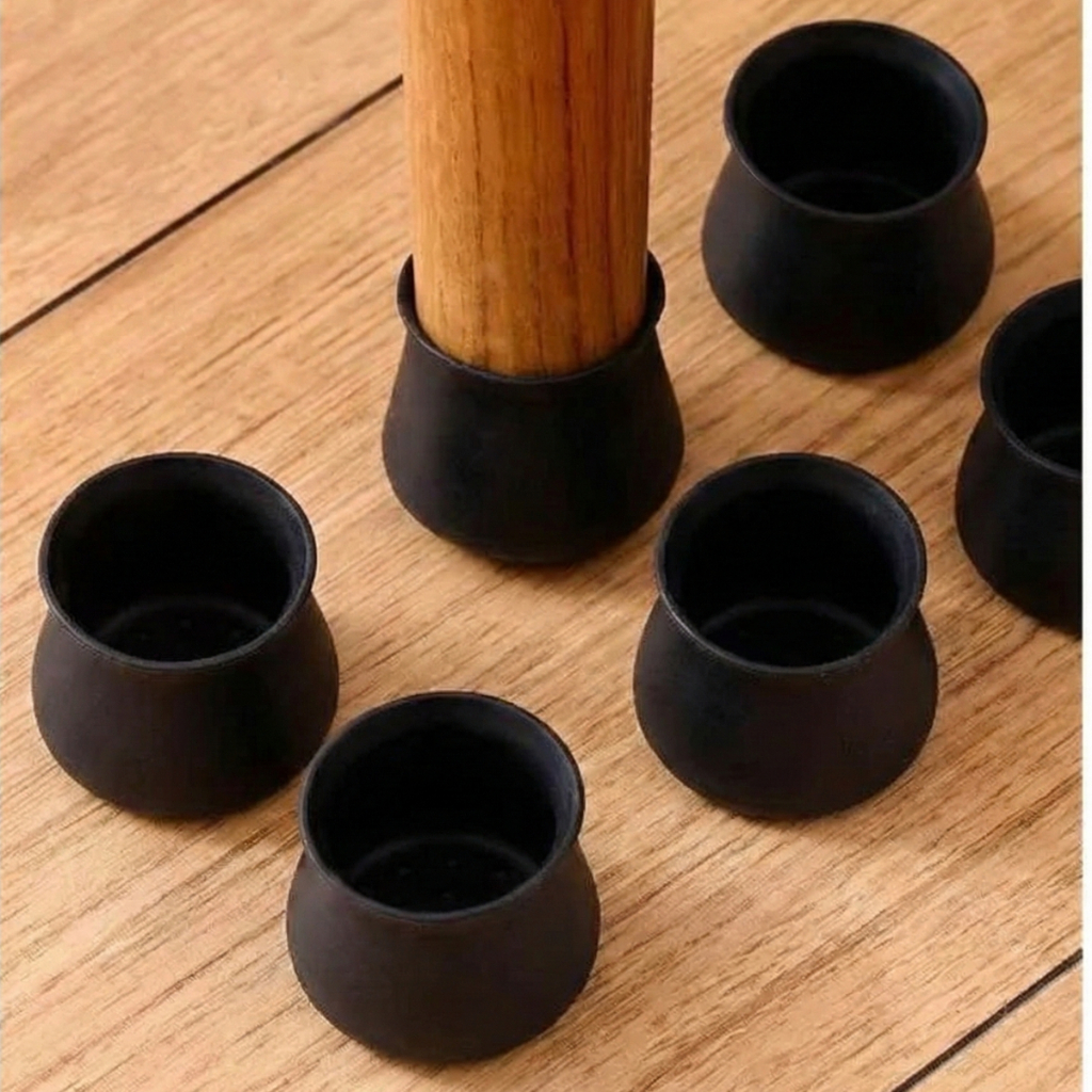 Protetor de Silicone para Pés de Cadeira e Mesa Redondo Pezinho Antirisco Piso Antiderrapante