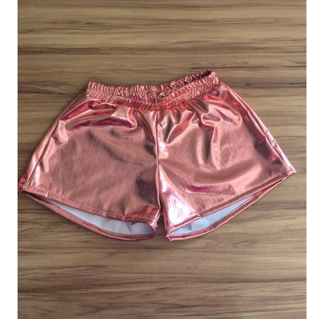 Short Metalizado Infantil Menina Holografico Lame