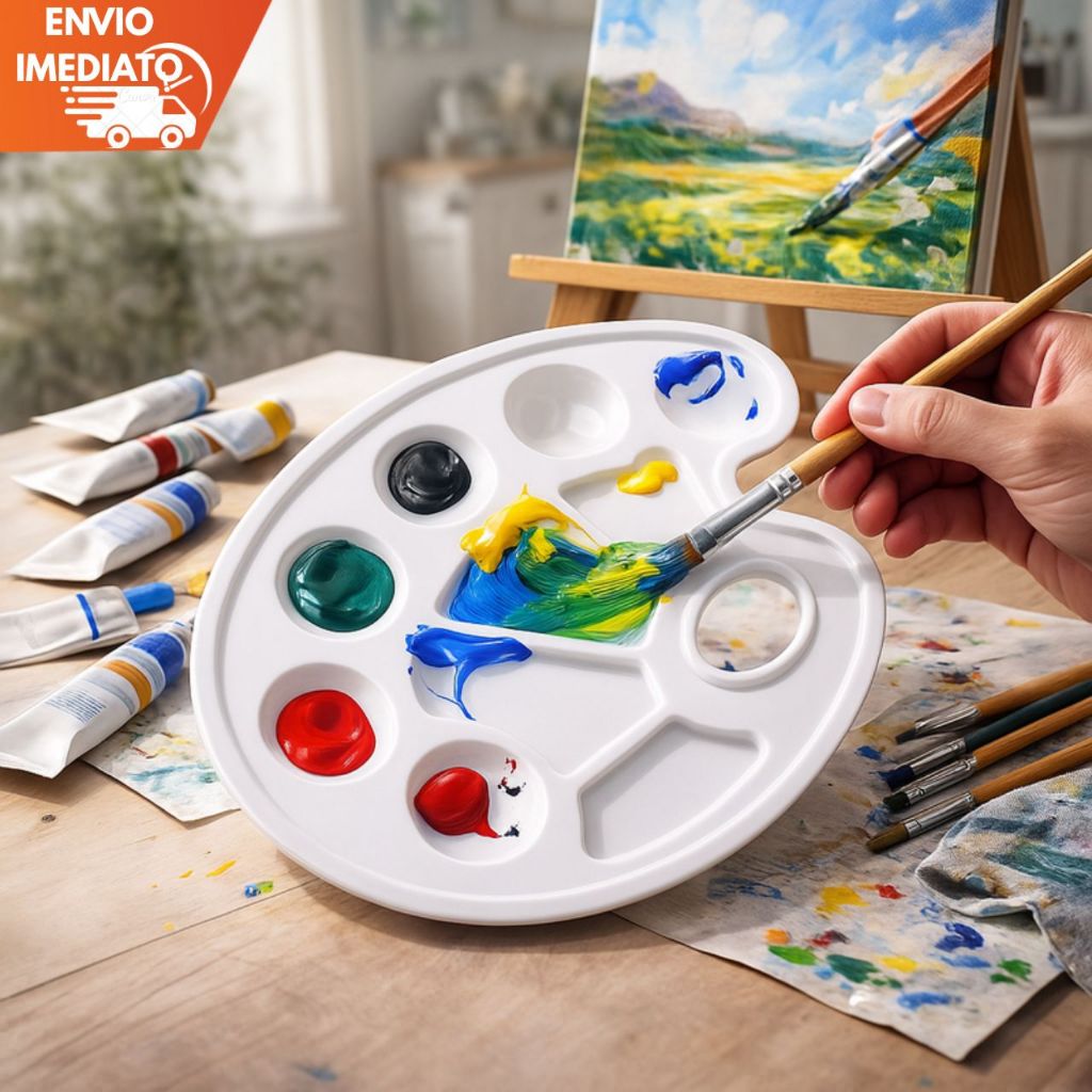 Paleta Godê Plástica 17x23cm para Pintura Guache Acrílica Aquarela – Artistas e Artesanato