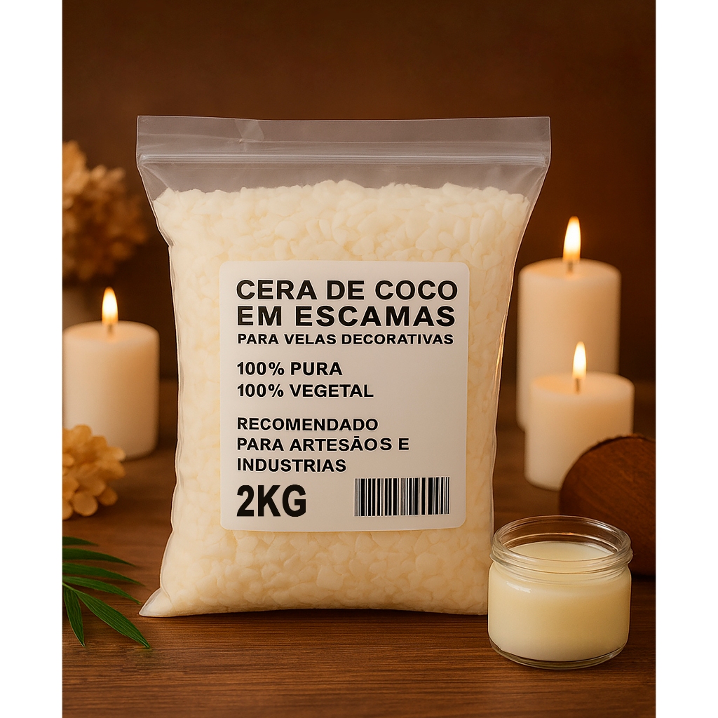 2 Kgs Cera Vegetal De Coco Em Escamas Pronta Para Uso Para velas decorativas