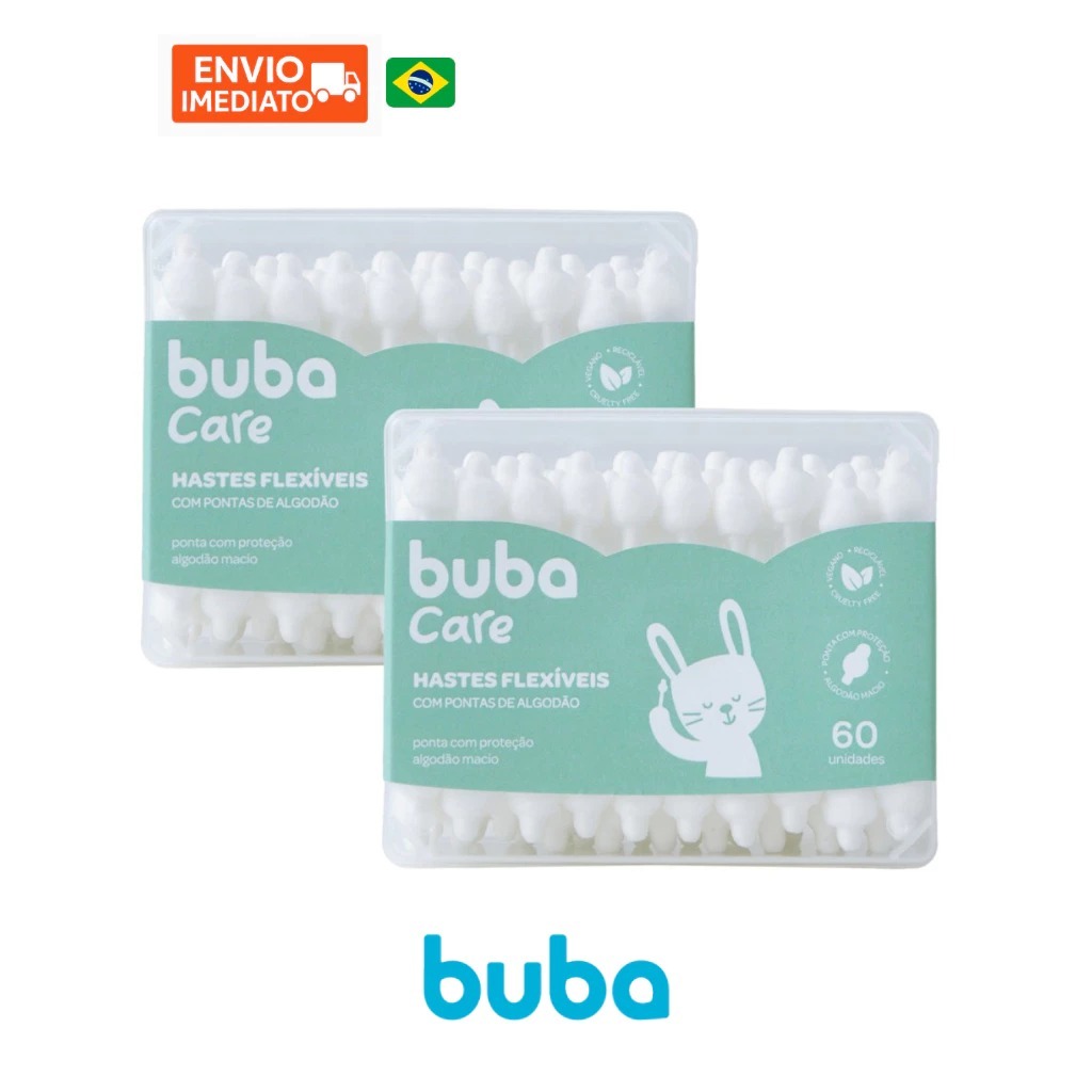 Cotonetes Hastes Flexíveis Infantil Para Bebês Com 60 120 ou 240 Unidades