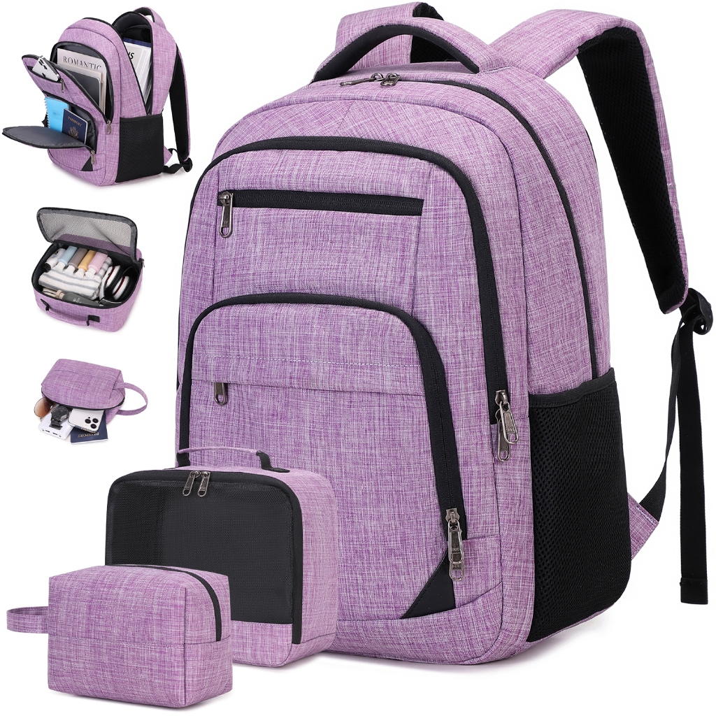 3PCS:Mochila Escolar Unissex para Notebook-Impermeável,Grande Capacidade,mochila masculina reforçada